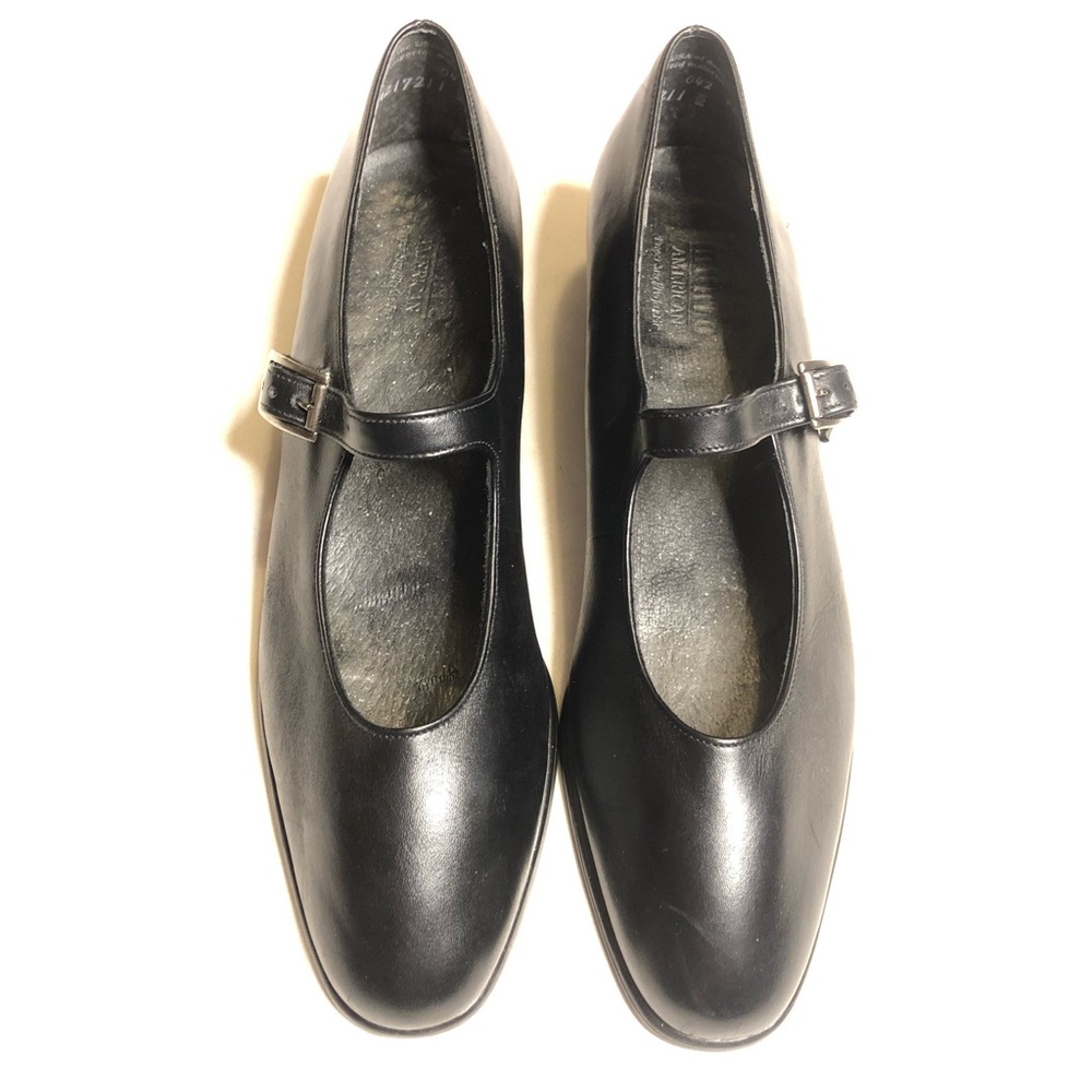 Munro Black Leather Mary Jane Shoes